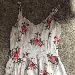 h&m v-neck rose floral print dress